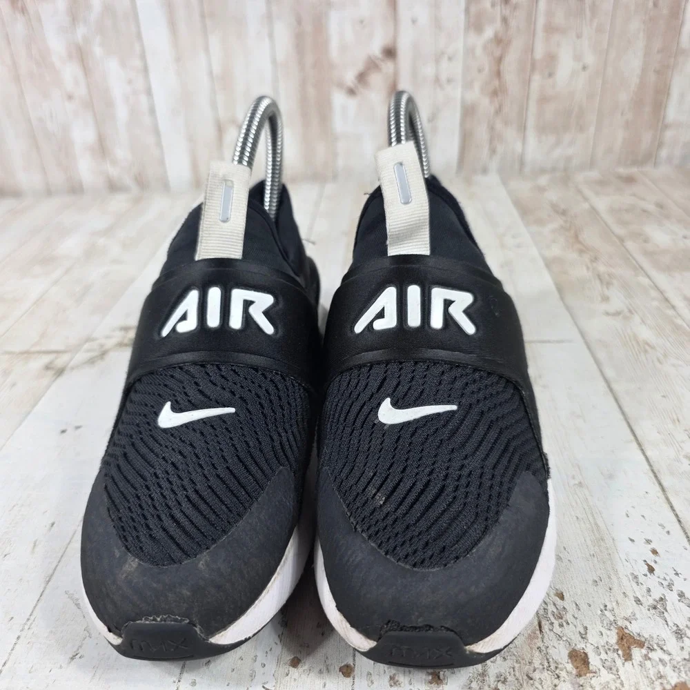 Nike Air Max 270 Extreme Kids Black White Slip On Sneakers CI1107-001 Size 2Y